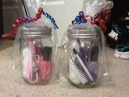 Cute And Cheap Babyshower Prize Ideas I Bought The Mason Jars At Michael S And The Cotton Ball Baby Shower Prizes Baby Shower Baby Shower Decorations For Boys