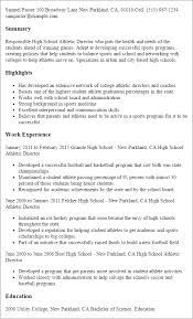 It includes your career objective and presents your skills and professional. High School Athletic Director Resume Example Mpr