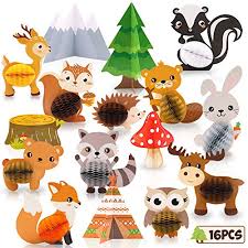 See more ideas about woodland party, rustic party, baby shower woodland. Wild Animal Themed Party 3d Center Piece For Kids Birthday Baby Shower Party Supplies Mocoosy 12pcs Woodland Party Supplies Animals Honeycomb Centerpieces For Table Decorations Centre Pieces Toys Games Umoonproductions Com