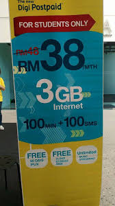 Walaupun pilihan pakej internet kartu digi tidak terlalu banyak, anda masih boleh merasakan sensasi internet yang pantas dengan rangkaian 4g yang disediakan. Still A Student Digi Has A Special Postpaid Plan For You 3gb Internet With 100 Minutes 100 Sms For Rm 38 Month The Ideal Mobile