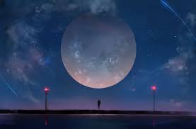 We present you our collection of desktop wallpaper theme: Huge Moon Anime Girl Night Sky Stars Wallpaper 4500x2967 1267233 Wallpaperup