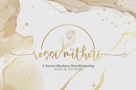 Archive of freely downloadable fonts. Rossi Mithori A Sweet Modern Handlettering In Fonts On Yellow Images Creative Store