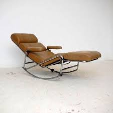Retro French Steel Amp Leather Reclining Rocking Chair Vintage 1960 S Retrospectiveinteriors Com Reclining Rocking Chair Rocking Chair Chair