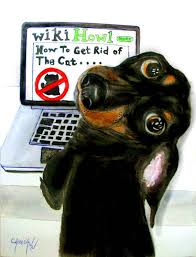 Naughty Dog En Computadora Impresion De La Acuarela Original Dog Print Original Watercolors Dogs