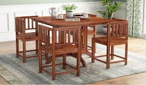 Get the best deals on wooden dining room chairs. Buy Cohoon 4 Seater Dining Set Honey Finish Online In India Wooden Street