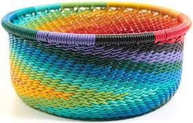 Zulu Wire Baskets Small Straight Sides Wire Baskets Coiled Fabric Basket Basket