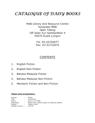 Check spelling or type a new query. Catalogue Of Daisy Books Malaysian Association For The Blind