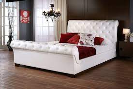 Chesterfield upholstered bunk bed, white metal with grey. 6ft Chesterfield White Faux Leather Bed Frame 749 95 Limited Stock Call To Order A Superb Whit White Leather Bedroom Leather Bedroom Leather Bedroom Set