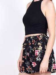 Bayan Siyah Halter Yaka Triko T1752 Moda Triko Kiyafet