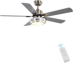 Great style doesn't have to be confined to indoor spaces. Buy Indoor Ceiling Fan Light Fixtures Finxin Remote Led 52 Brushed Nickel Ceiling Fans For Bedroom Living Room Dining Room Including Motor Remote Switch 52 5 Blades Online In Indonesia B0879b4x9f