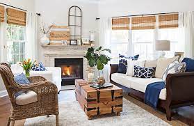 This paired well with a wooden ceiling that has thick exposed wooden beams and an adjacent wall of white that makes the dark gray sectional sofa stand out. Rustic Cottage Style With An Edge Cottage Style Decorating Renovating And Entertaining Ideas For Indoors And Out