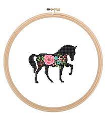 Maybe you would like to learn more about one of these? Horse Silhouette Cross Stitch Pattern Floral Roses Pet Animal Wall Art Horse Cross Stitch Modern Farm Trendy Great Gift Zindagi Designs
