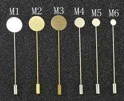 Bulk 50pcs Stick Pin Lapel Pin Clutch Platinum Broach Blanks With 6mm 8mm 10mm 15mm Pad Round Pad B Stick Pins Lapel Pins Silver Threader Earrings