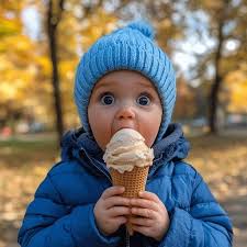 ice cream season is ending. but ice cream with a jacket