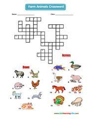 Crossword Esl Efl Vocabulary Worksheets Crossword Animals For Kids Infant Activities