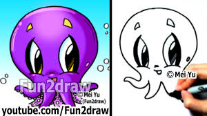 How To Draw Cute Underwater Animals Drawing For Kids