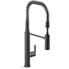 I bought a new kohler 'rubicon' kitchen faucet. Kohler K 24982 Bl Matte Black Purist 1 5 Gpm Single Hole Pre Rinse Kitchen Faucet With Sweep Spray Docknetik And Masterclean Technologies Faucetdirect Com
