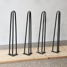 4.7 out of 5 stars. 28 Inch Metal Table Legs 71cm Black Steel Hairpin Table Leg Sturdy 3 Rod Mid Century Modern Furniture Industrial Style 10mm For Desk Dining Table Diy Furniture With Protector Feet Screws