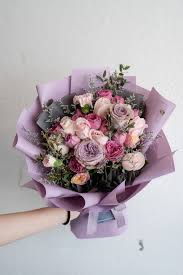 Created by a local florist, this pastel flowers arrangement blends together violet aster, pink daisy. Rose Bouquet Flowers Bouquet Gift Purple Flower Bouquet Boquette Flowers