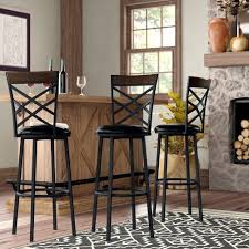 Millwood Pines Taryn Adjustable Height Swivel Bar Stool Set Of 3 Walmart Com Bar Stools Swivel Bar Stools Counter Stools