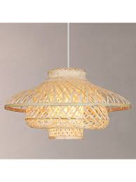 John Lewis Partners Lyssa Easy To Fit Rattan Ceiling Shade Natural Ceiling Shades Ceiling Lights Ceiling