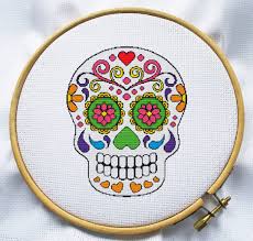 Grey sugar skull heart (chart) product no: Tickets For Sugar Skull Cross Stitch Workshop W Amy Bannister In Ames From Midwestix