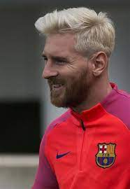 Messi Blound Silver Hair Look Poster 2016 Jpg 528 765 Lionel Messi Messi Bleached Hair Men
