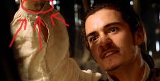 If you're planning to see the new pirates of the caribbean for your orlando bloom fix, think again. In Pirates Of The Caribbean The Curse Of The Black Pearl 2003 The Elvish Tattoo That Orlando Bloom Got For The Lord Of The Rings Is Visible Moviedetails