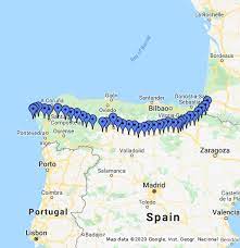 The majority of pilgrims walking the camino de santiago decide to walk along the camino frances which starts just over the border in southern france. Camino De Santiago The Way Of St James Google My Maps