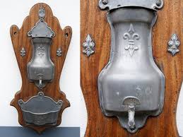 Fontaine Murale En Etain Et Bois Vintage Lave Main Ancien Decoration Jardin Bottle Opener Wall Vintage Bottle