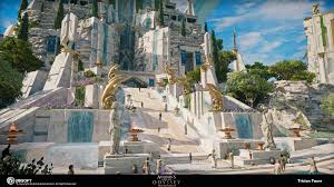 Artstation Assassin S Creed Odyssey Atlantis Royal Mountain Tristan Faure Fantasy Landscape Assassins Creed Odyssey Fantasy City