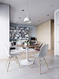 3 Small Space Apartment Interiors Under 50 Square Meters 540 Square Feet With Layout In 2020 Apartment Interior Interior Pendant Lighting Dining Room