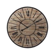 Horloge En Bois Et Metal D 90 Cm Valmy Maisons Du Monde Relojes De Madera Madera Y Metal Relojes De Pared