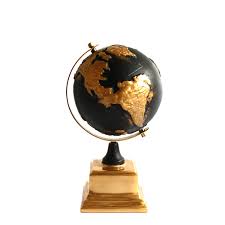 Deko Globus Schwarz Gold Grosse 26 Cm Hannoverdeko