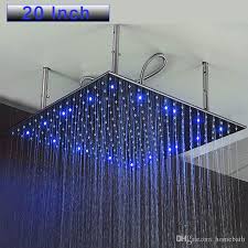 Satin Al 20 Inc Banyo Yagis Spa Buyuk Dus Basliklari Led Isik Showerhead Monte Tavan Duslari Kare Yagmur Dus Firca Tl2 144 02 Tr Dhgate Com