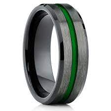 Green Tungsten Wedding Band Gunmetal Tungsten Wedding Band Men S Mens Wedding Bands Tungsten Tungsten Wedding Bands Titanium Wedding Band Mens