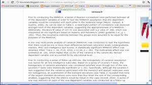 Manova Reporting Part 1 Report Writing Pearson