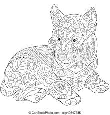 Download or print out this puppy husky coloring page, then using crayons or colored pencils to make a nice picture and colorful. Zentangle Stylized Husky Coloring Page Of Husky Puppy Dog Freehand Sketch Drawing For Adult Antistress Coloring Book In Canstock