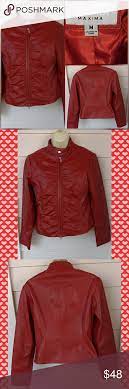 Wilson S Leather Maxima Dark Red Leather Jacket Red Leather Jacket Vintage Faux Fur Coat Wilsons Leather