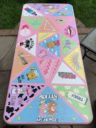 Custom Painted Beer Pong Table Pastel Theme In 2020 Beer Pong Table Painted Beer Pong Table Diy Diy Beer Pong Table