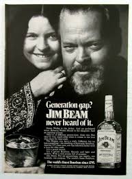 1972 JIM BEAM Kentucky Straight Bourbon Whiskey ORSON WELLES Magazine Ad