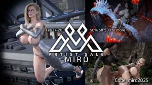3D Porn Artist Sale: Miro with 50% Discount - Affect3D.com