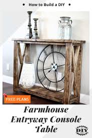 How To Build A Diy Farmhouse Entryway Console Table Thediyplan In 2020