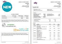 Usa Ally Bank Statement Template In Word And Pdf Format 4 Pages Statement Template Bank Statement Templates
