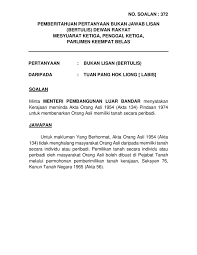Akta akta kanun tanah negara bawah seksyen 42, subseksyen 56(4) dan seksyen 68a, 75a, 75b 20201207 P14m3p2 Soalan Bukanlisan 372 Pdf Parliamentary Documents