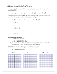 Algebra 2 graphing linear inequalities practice answer key. 2 6 2 6 Linear Inequalities In Two Variables Linear Inequalities In Two Variables
