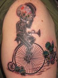 Sugar Skull Tattoo Sugar Skull Tattoos Bike Tattoos Bicycle Tattoo