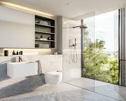 Modern style bathrooms are bold, strong, and simple with clean and straight lines and an absence of clutter. Scandinavian Bathroom Design Ideas With White Color Shade Which Can Inspiring You Roohome