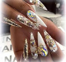 Winter Wonderland Stiletto Nails Stiletto Nail Art Stiletto Nails Glamour Nails