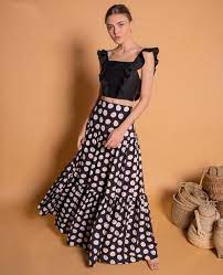 cropped babado top black boho hunter in 2020 tiered skirts long skirt skirts